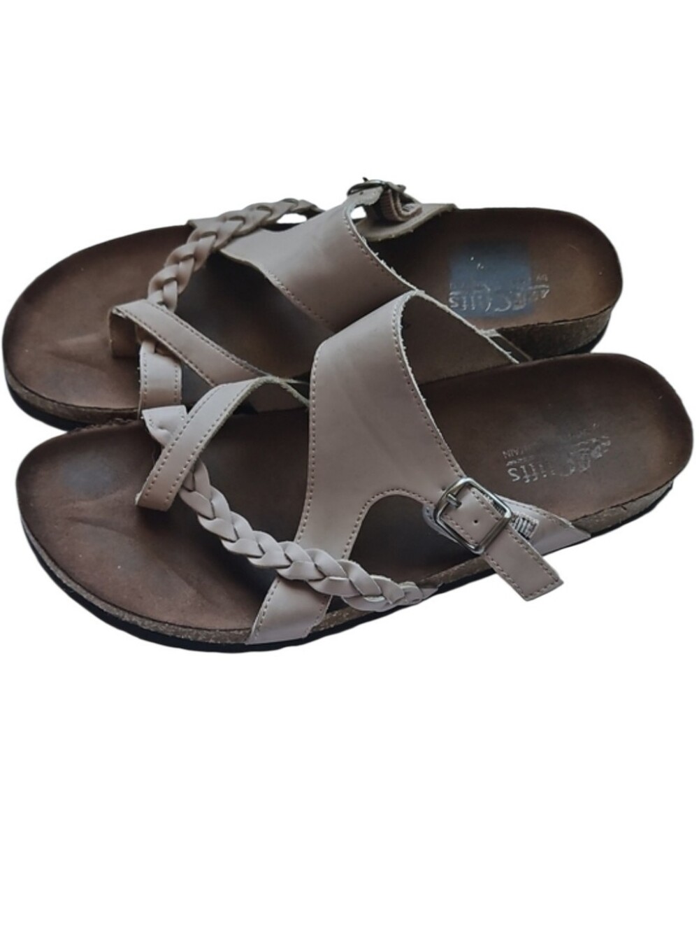 Cliffs By White Mountain Sandals - Taupe Braided Straps, Size 9.5